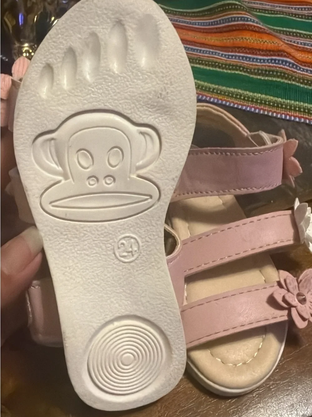 Girls Pink Floral Strap Sandals - Comfortable Kids Shoes